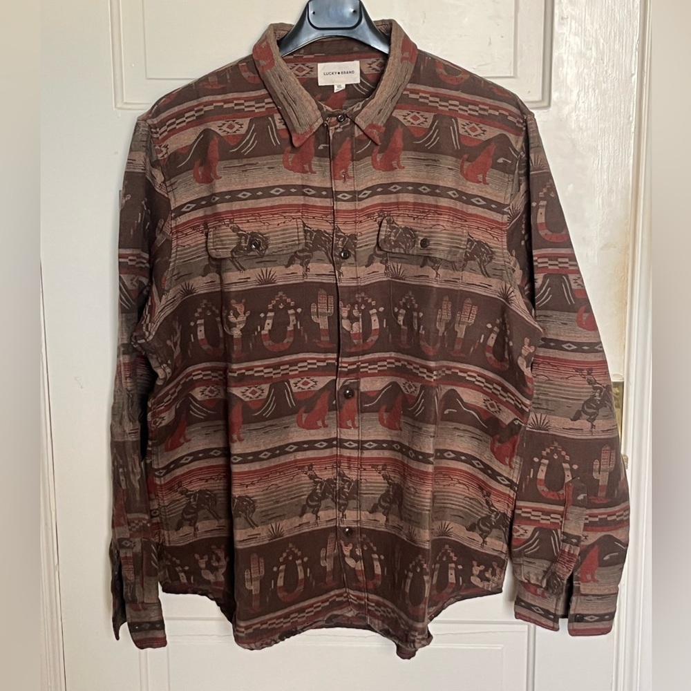 Lucky Brand Southwestern patterned Button-Up Shirt